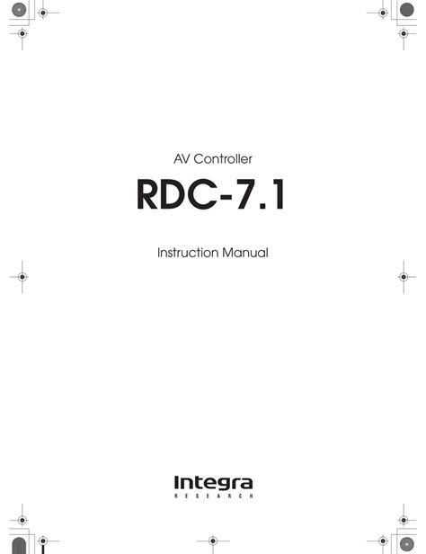 Integra Rdc 7 1 Av Controller Service Manual Download