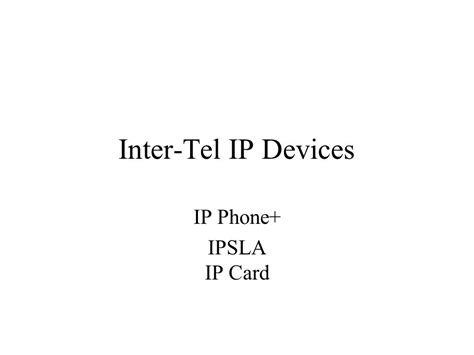 Inter Tel Ip Devices Installation Manual