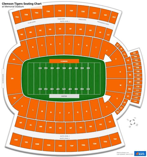 Interactive Seating Chart Clemson Memorial Stadium