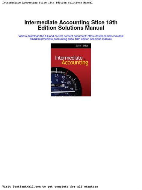 Intermediate Accounting Stice Solution Manual