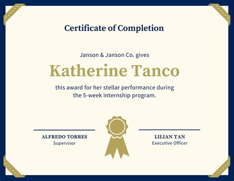 Intern Certificate Template