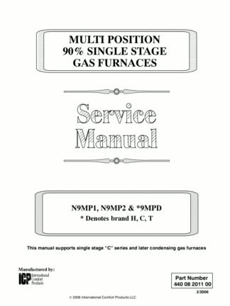 International Comfort Products Service Manuals