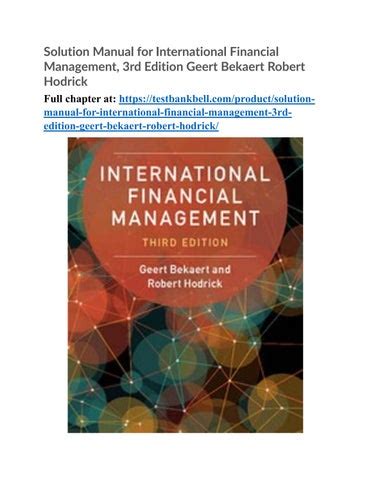 International Financial Management Geert Solution Manual