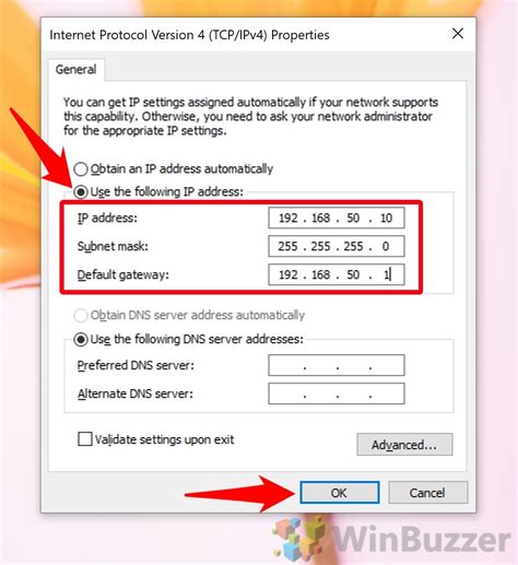 Internet Manual Configuration Settings