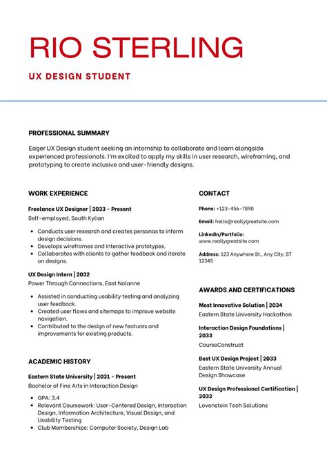 Internship Resume Templates