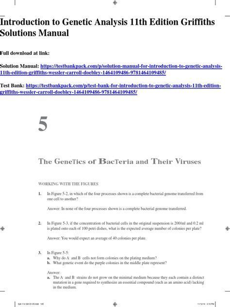 Introduction To Genetic Analysis Solution Manual Griffiths