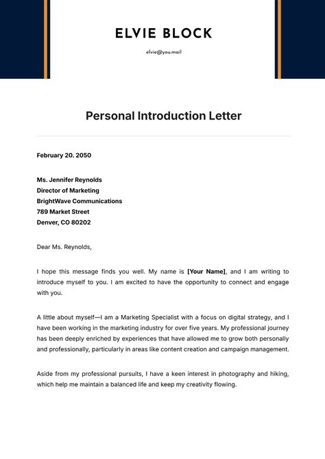 Introductory Letter Template