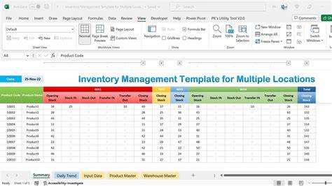 Inventory Spreadsheet Template - Excel Product Tracking