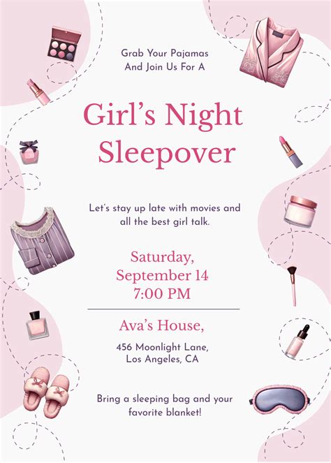 Invitations For Sleepover Party Templates