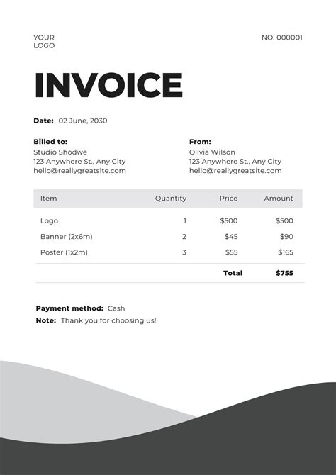 Invoice Template For Freelance Work
