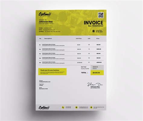 Invoice Template Photoshop
