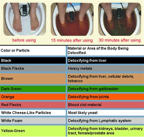 Ion Foot Detox Color Chart