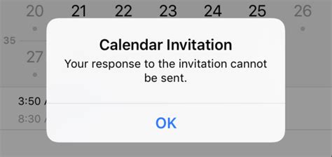Iphone Calendar Invitation Cannot Be Sent Message