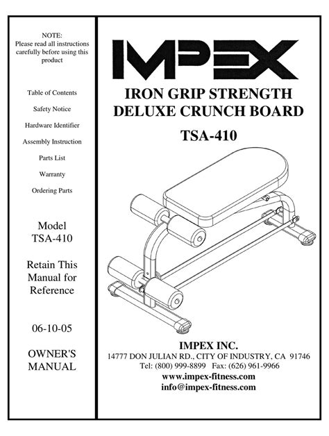 Iron Grip Strength 3 Station Instruction Manual