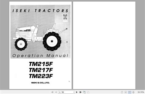 Iseki Tractor Operator Manual Tm217