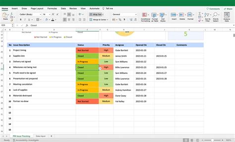 Issue Tracker Excel Template