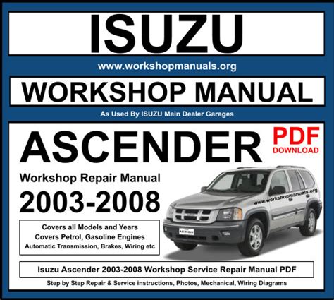 Isuzu Ascender Service Manual Repair Manual 2003 2008 Online