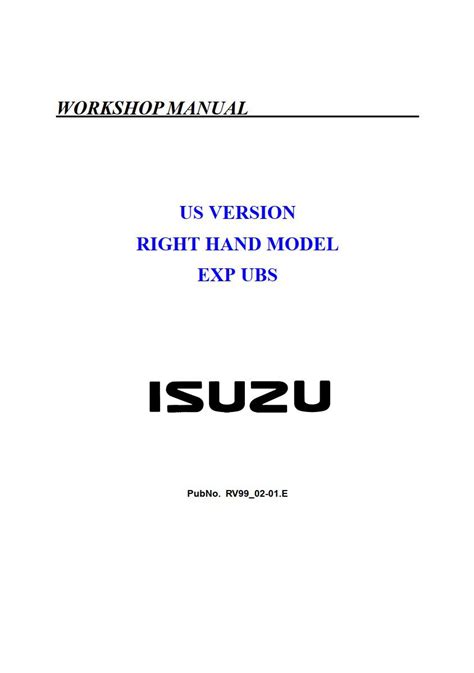 Isuzu Holden Opel Frontera Ue Full Service Repair Manual 1999 2001