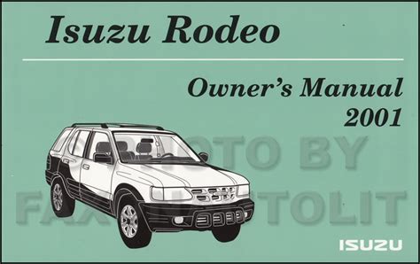 Isuzu Rodeo Ue 2001 Workshop Service Repair Manual