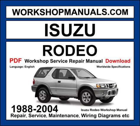 Isuzu Rodeo Ue 2002 Workshop Service Repair Manual