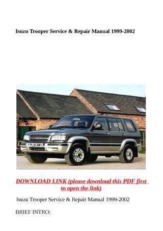 Isuzu Trooper 1989 Workshop Service Repair Manual