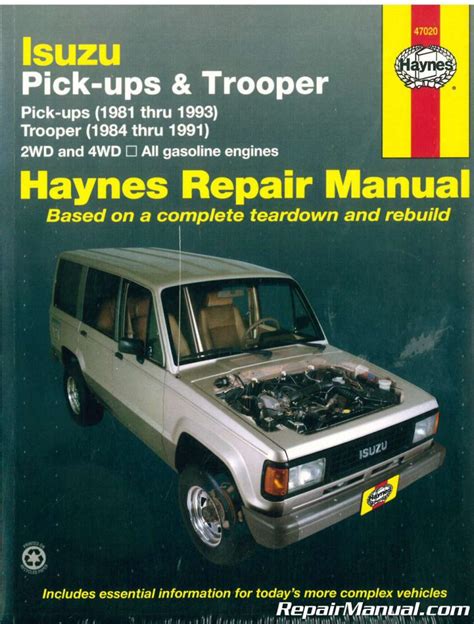 Isuzu Trooper Service Manual Isuzu Pickup Manual 1981 1993 Online