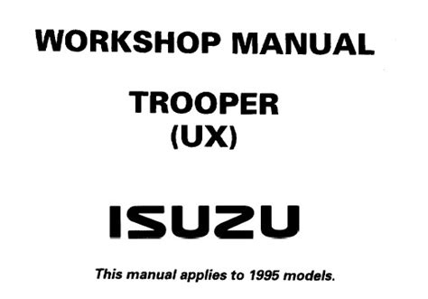 Isuzu Trooper Ux Service Repair Manual 1993 1994 1995 1996 1997 1998 Download