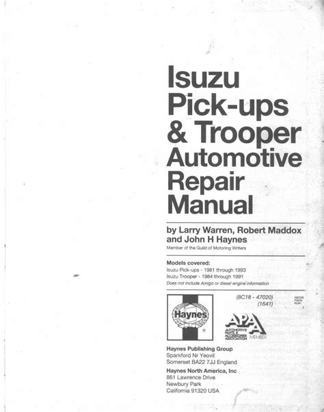 Isuzu Truck Service Repair Manual 1981 1993