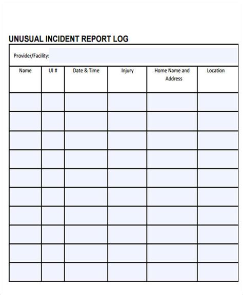 It Incident Log Template
