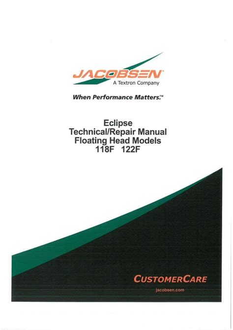 Jacobsen Floating Head Models 118f 122f Repair Manual