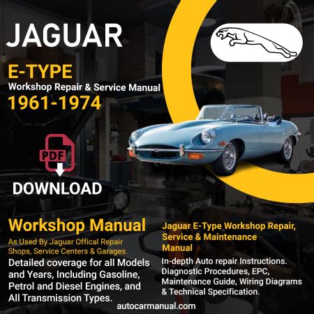 Jaguar E Type 1961 1974 Maintenance Repair Service Manual