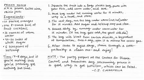 Jailhouse Recipes Printable