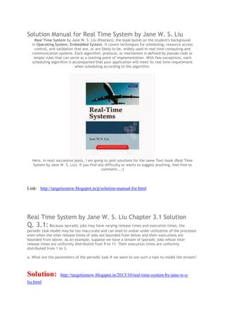 Jane Liu Real Time System Solution Manual