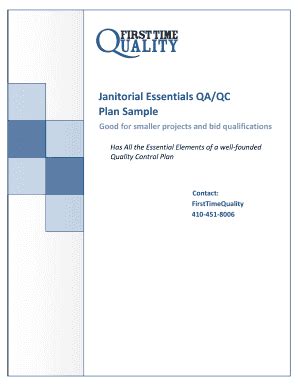 Janitorial Quality Control Plan Template