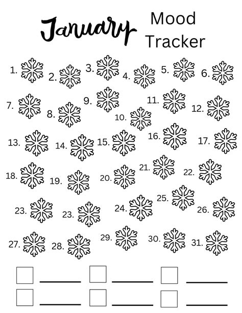 January Mood Tracker Printable