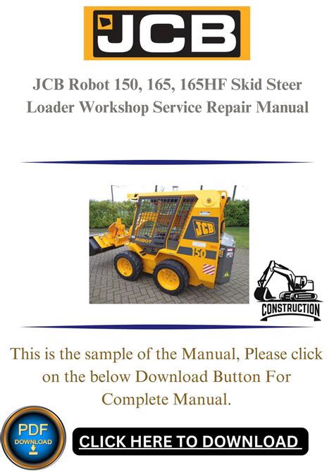 Jcb 150 165 165hf Robot Service Repair Workshop Manual Instant Download