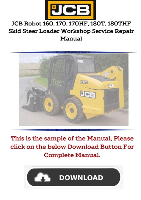 Jcb 160 170 170hf 180t 180thf Robot Service Repair Workshop Manual Download