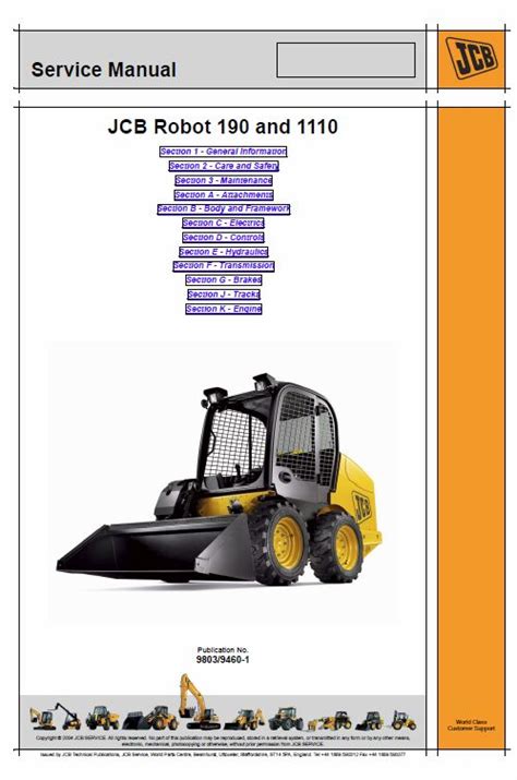 Jcb 190 190hf 1100 1100hf 190t 190thf 1110t 1110thf Robot Service Repair Workshop Manual Download