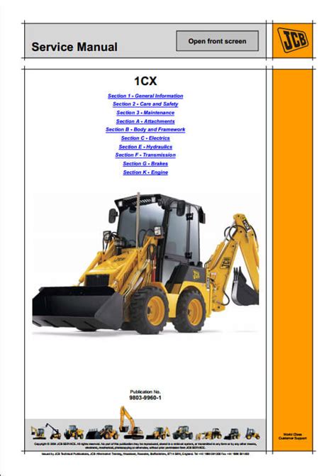 Jcb 1cx 208s Backhoe Loader Service Repair Manual Download