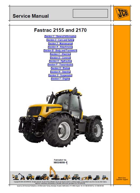 Jcb 2155 2170 Fastrac Service Repair Manual Instant Download