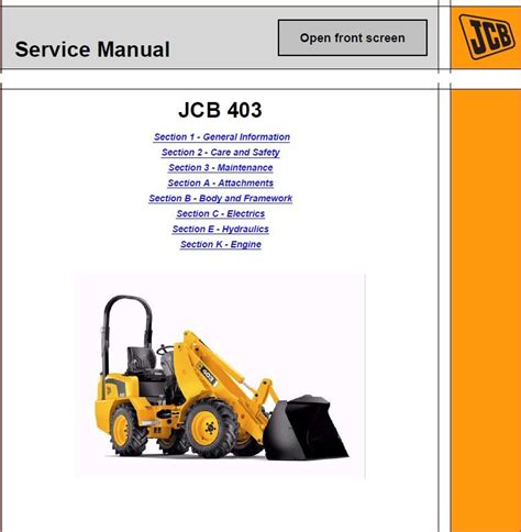 Jcb 403 Wheel Loading Shovel Service Repair Workshop Manual Download