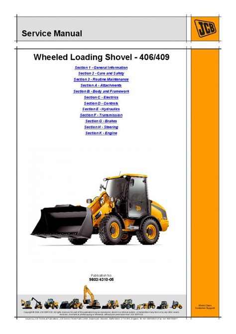 Jcb 406 409 Wheel Loading Shovel Service Repair Workshop Manual Download