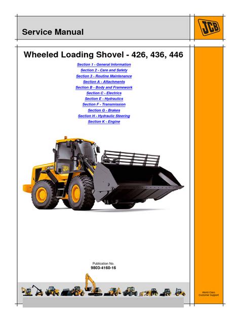 Jcb 426 436 446 Wheeled Loader Service Repair Manual Instant Download