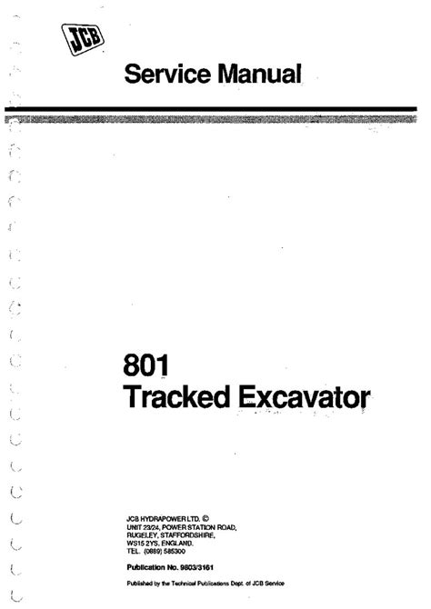 Jcb 801 Tracked Excavator Service Manual