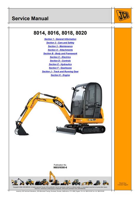 Jcb 8016 8016 8018 8020 Excavator Service Manual