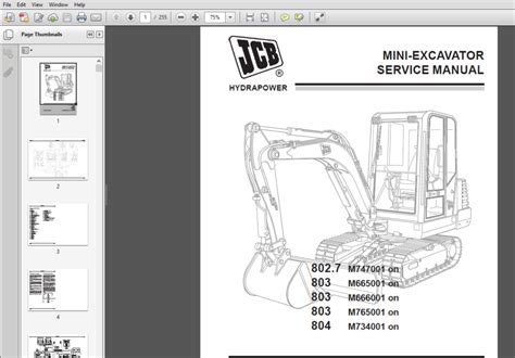 Jcb 802 7 803 804 Mini Crawler Excavator Service Repair Manual Instant Download