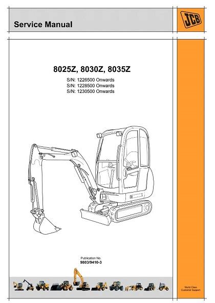 Jcb 8025z 8030z 8035z Mini Excavator Service Repair Workshop Manual Instant Download