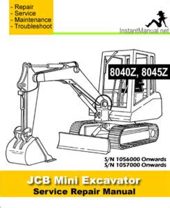 Jcb 8040z 8045z Tracked Excavator Service Manual