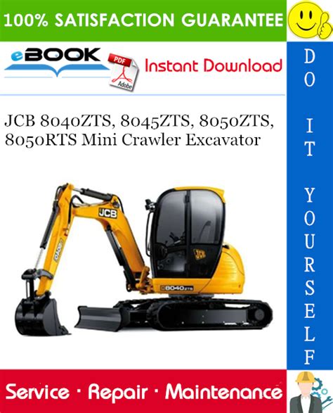 Jcb 8040zts 8045zts 8050zts 8050rts Mini Crawler Excavator Service Repair Manual Instant Download