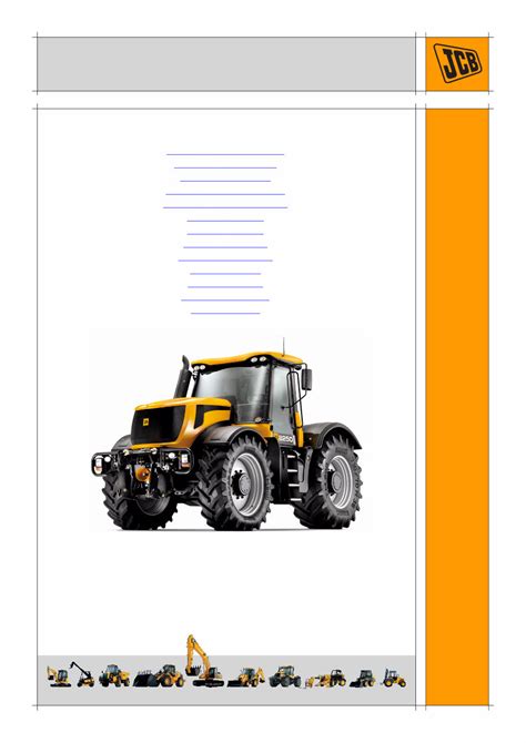 Jcb 8250 Fastrac Service Repair Manual Instant Download Sn 01138001 011386360